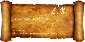 Lunczer Nóra névjegykártya