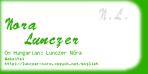 nora lunczer business card
