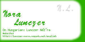 nora lunczer business card